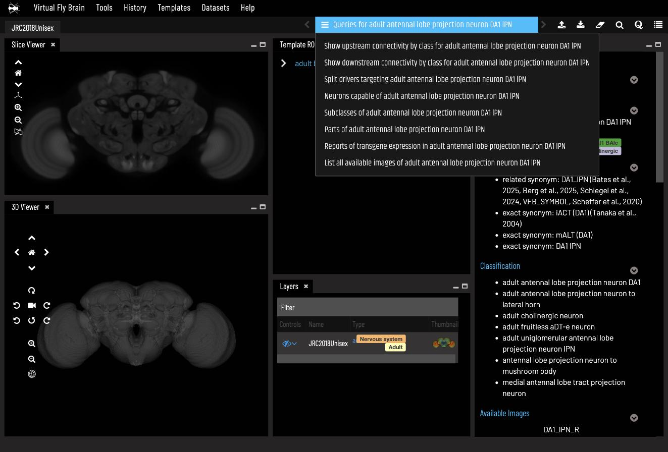 The query menu for the DA1 lPN class